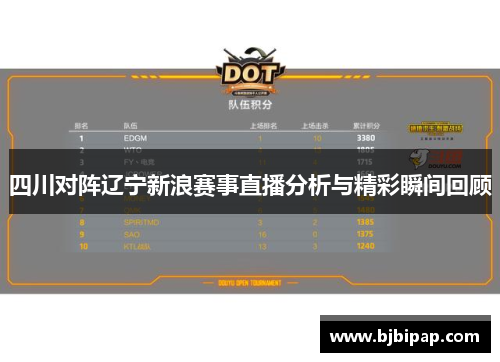 四川对阵辽宁新浪赛事直播分析与精彩瞬间回顾